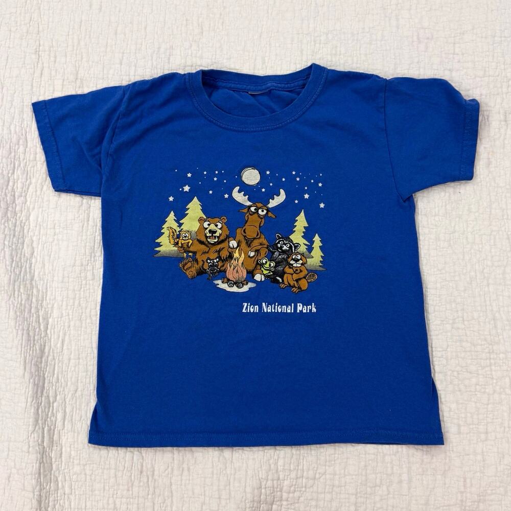 Vintage Zion National Park Kids Graphic Tee Cotton Check Measurements